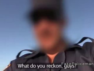 Fake cop with huge cock fucks cutie on the beach