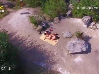 Nackt strand sex, voyeure film taken von ein drone